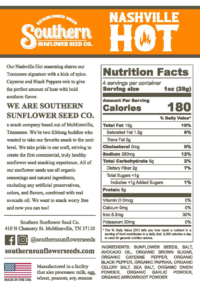 Nashville Hot Sunflower Seeds 4 oz: 3 Bag Bundle