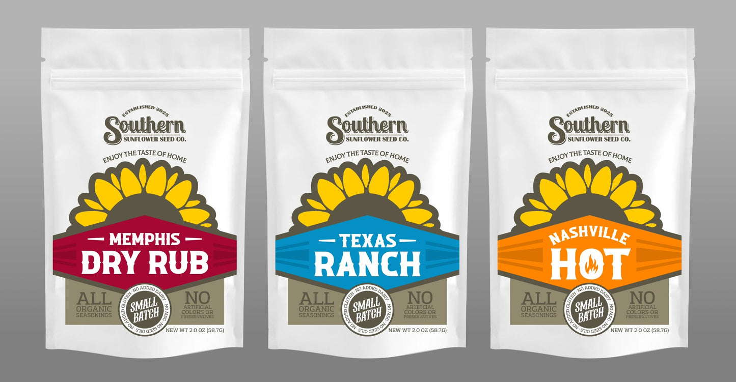 Southern Sunflower Seed Co. 4 oz Variety Box: 3 Bag Bundle