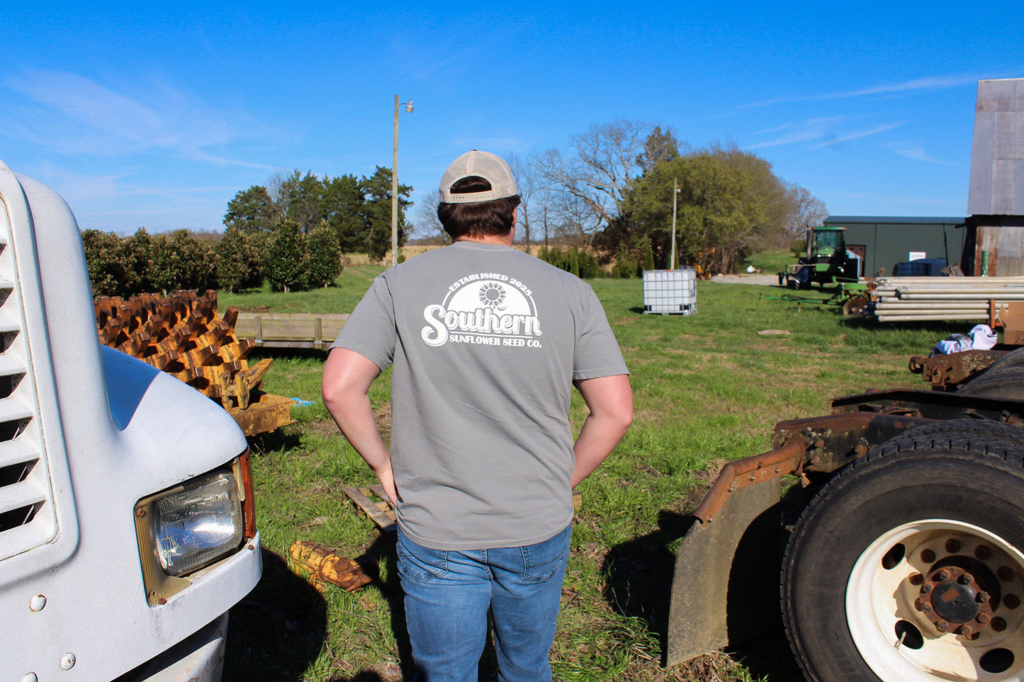 Short Sleeve Southern Sunflower Seed Co. Grey Comfort Colors T-Shirt